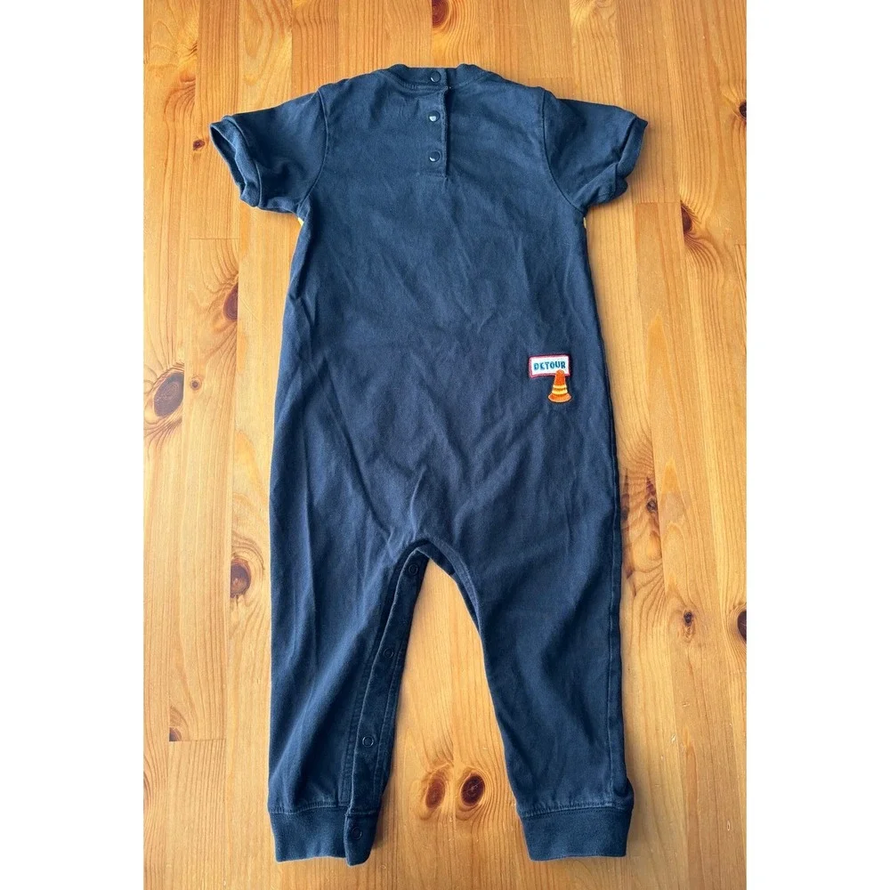 Vintage Okie-Dokie Destruction Zone Embroidered Romper Size 24 Months